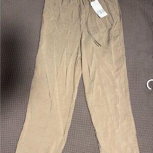 Zara Women's Tan Casual Drawstring Pants